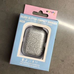 Iscream Silver Glitter Compact Earbuds
